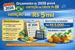 Correção da tabela do IR em 2026