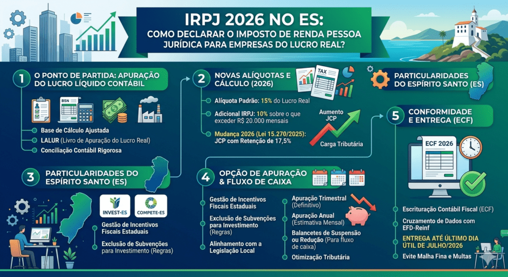 IRPJ 2026 para empresas do Lucro Real