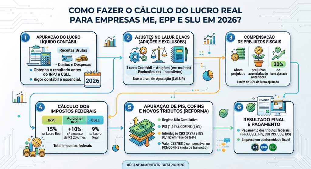 Como fazer o cálculo do Lucro Real em 2026